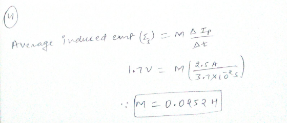 Average induced eant (2) =MA IP At 1.7V = merembes) ..m=0.0952H