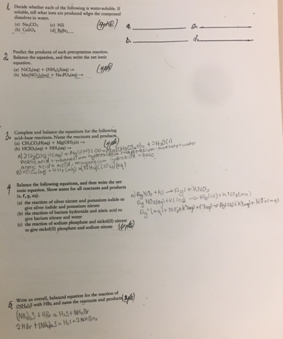Decide whether each of the following is water-soluble. If soluble, tell what ions are produced when the compound dissolves in