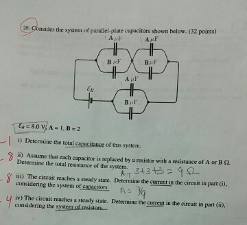 Consider the system of parallel-plane capacitor sh