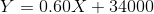 0.60X + 34000
