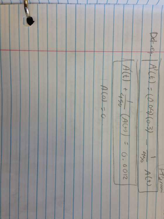 on Det eg | A (t) = (0042603) - 45 Alt) (Act)) = 0.0012 LA(0) 0