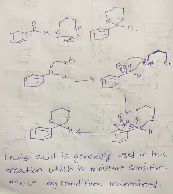 SH H AS Lewis aid is generally used in this reation which is moisture sensitive. Hence dry condirians maintained.