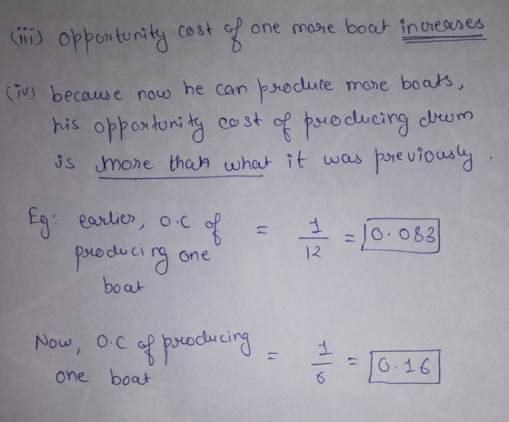 (iii) op卢ontuning cost G pone ması e boa increases i) becauwe now he can brodute more boats sto du ci ra one one boat