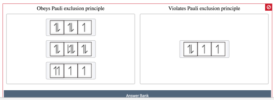 Obeys Pauli exclusion principle Violates Pauli exclusion principle | 11 | 161 11 LIL 1L 11/1/17 Answer Bank