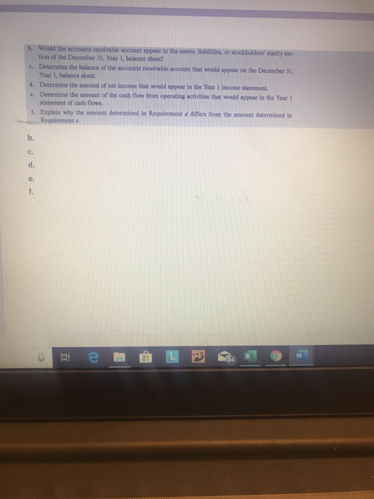 Would the accounts receivable count appear in the set, bles, or stockholders qully tion of the December 31, Year 1, balance