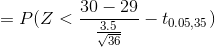 30-29 P(Z < -t00535 ) = -ㄒㄧ- y 36