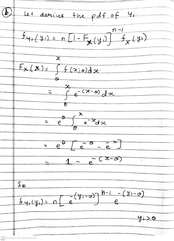 (b let derine the pdf of 4 n-1 fy, (yi) = [ 1 - Ex(y)] fxlyi) Ex4&: f f (x;o)dx 19 f (x-o) da e 2 e xdre e e e ē e e 1 T2-0)