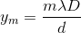 y_m = \frac{m \lambda D}{d}