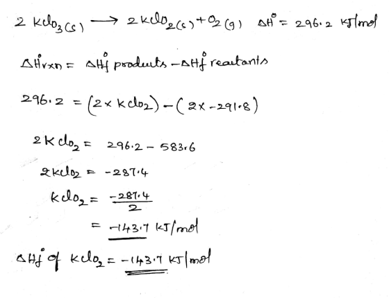 2 kelozcsi 2 kelozco)*°2 (9) oth = 29612 Island Stivena ali produits -off reactants 296.2 = (2x k cloz) -(28-291-8) 2 k clog