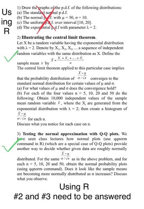 1) Drawt (b) The normal f. with -50, ơ-10 (d) The expogEntial Ad.f with parameter λ raphs ofthe p.d.f. of the following distr