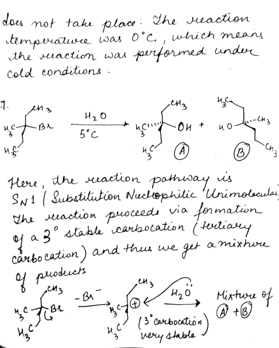 does not take place. The reaction temperatwee was 0°C, which means the reaction was performed under cold conditions. 7. M3 H2