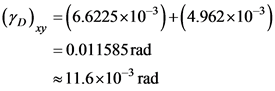 (YD), = (6.6225x10 %)+(4.962x10-)
= 0.011585 rad
11.6x10-rad

