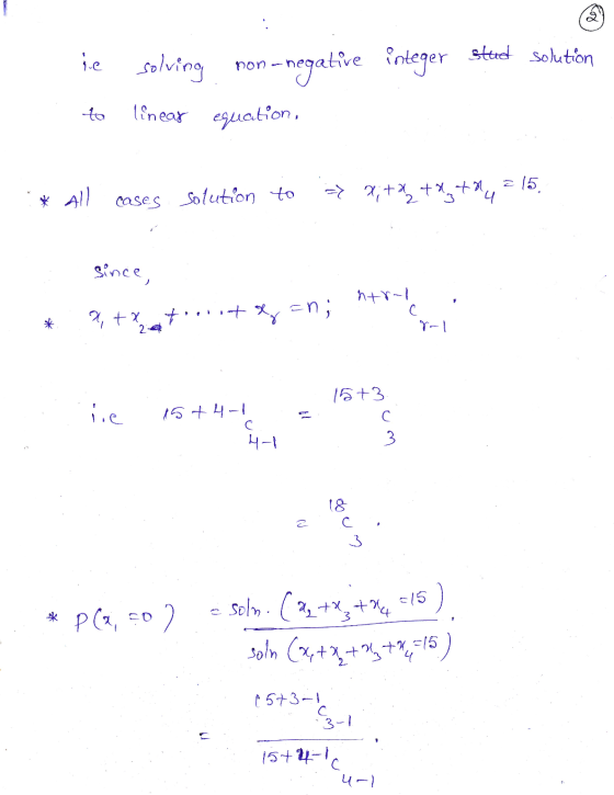 integer sted solution ie to solving non-negative linear equation, * all cases solution to itu 215 = x+&+dz taua since, ntr- 9