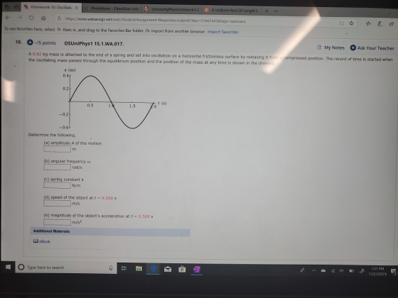 Homework 10: Oscillatic X Pendulums - OpenStax Univ E UniversityPhysicsVolume1- C A Uniform Rod Of Length L + a https://www.w