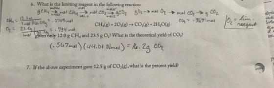 6. What is the limiting reagent in the following reaction: moar geHu PAY amal Chy al CD cD2 32-al 0z al co,- Co .07u6 mal alr