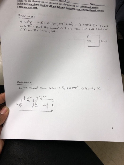 ULVou are allowed to use a calculator and a formula card only. All electronic devices lation will result in a zero on your test It) on the me naph. v C+)
