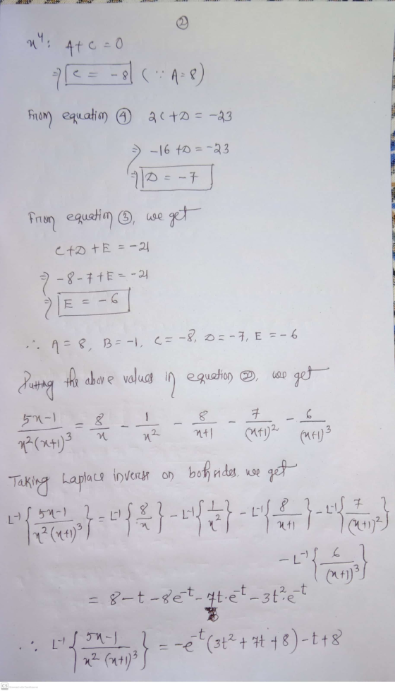 u, Atc=0 Ple= -81 (48) 8 from equation 6 21+0=-23 -16 to =-23 110=-7 from equation , we get C+D+E=-21 7-8-77E = -21 E = -6 .