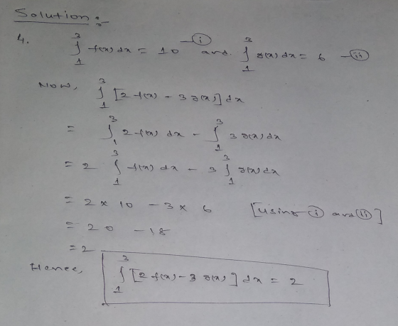 Solution 4. Itongan = 10 I saiana 6 رکا ما 1 2 toa) 3 aa] an I 2 fm da 3 3 slasan مرا هر جا I fta) an 3 I swan 1 = 2 x 10 3 X