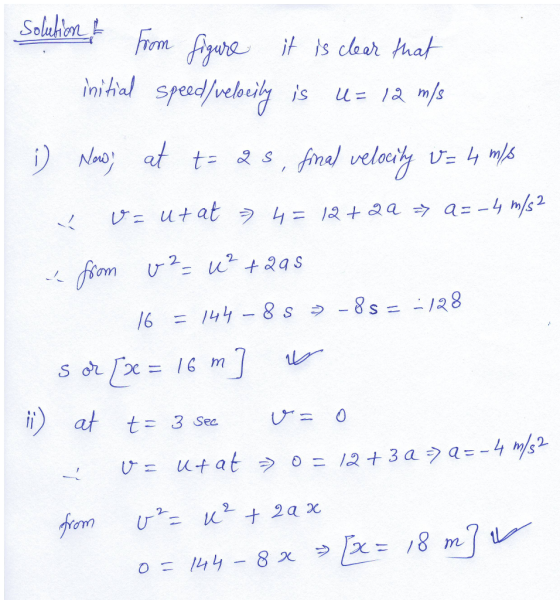 initial speed/velo eh is u= 1 = 3 Sea じ= om m(レ