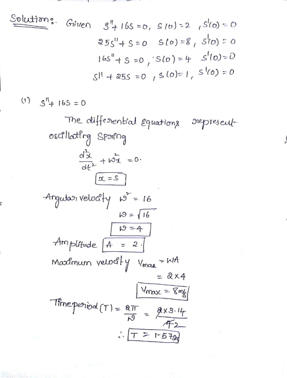 The diffegenbal Equatiơng gepreseu 十ん dlt l9 Amplitude A mau -Tim epeカ04T)-ar Ax 3.lt