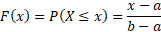 F(x) = P(X < x) =*