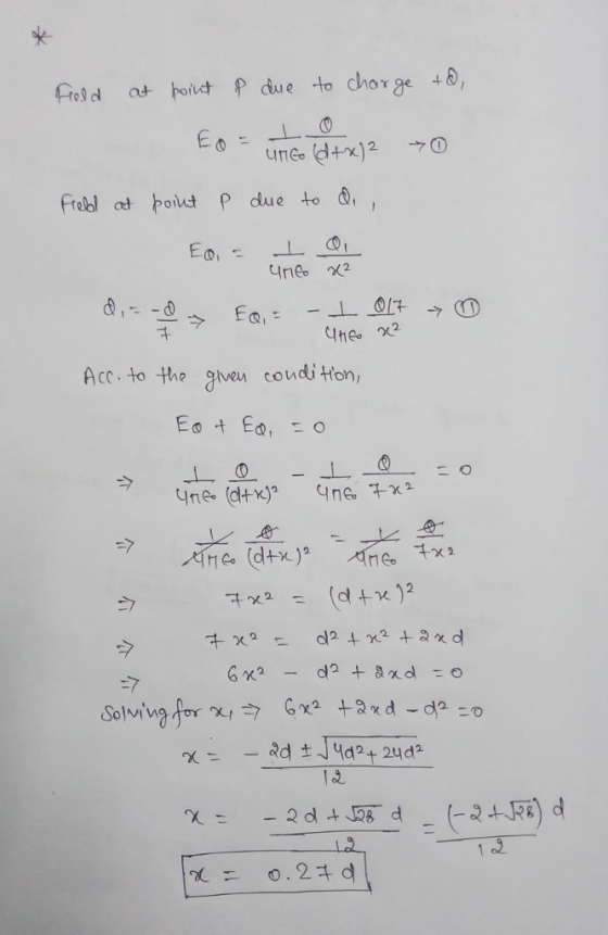 Fe, d at polut due to charge +e, frelbl at poild P due to Acc. to the iveu condi ton