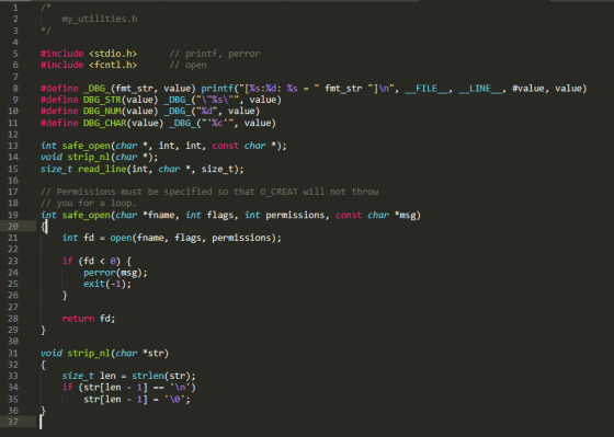 my_utilities.h #include <stdio.h> #include <fontl.h> // printf, perror 11 12 #define _DBG_(fmt_str, value) printf([%s:%d: %s