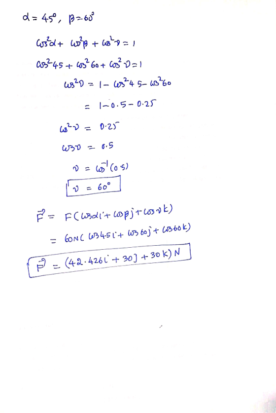d = 45°, B=60° Bd+ wolp +63²0=1 03245+6560+ Cos? Da! 4320 = 1-603²4 5-w360 - 1-0.5-0.25 48²0 = 0.25 w30 = 0.5 9 - 5( 5) o =