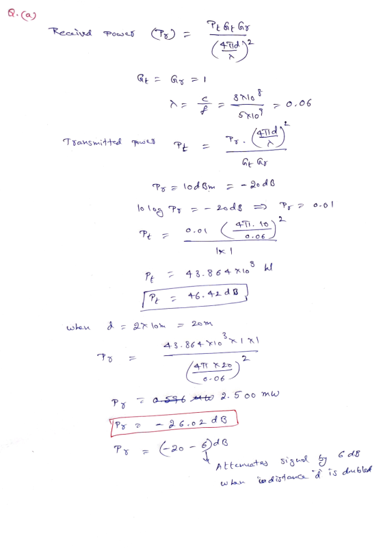 PL Gr Gr Received power (Po) (4 od go GK = Gya! da ulah 8 8 No sxiol 0.06 2 /4T1d Transmitted powed Pro Pt Gt Go Pra lodom 20