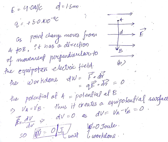 50 KI s Foinl int chemge moves ron uctric field dv SO
