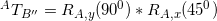 \small ^AT_{B'' }= R_{A,y}(90^0)*R_{A,x}(45^0)