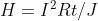 H=I^{2}Rt/J