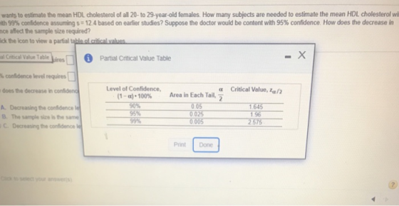 wants to estimate the mean HDL cholesterol of all 20-to 29-year-old females How many subjects are needed to estimate the mean
