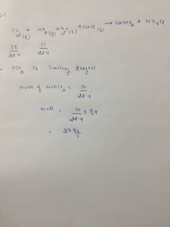 .1 NaHco Nh tNad 10 15 NAS 4 Nanc- 10 Mols mals