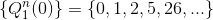 \left \{ Q_1^n(0) \right \} = \left \{ 0, 1, 2, 5, 26, ... \right \}