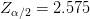 Z_{\alpha/2} = 2.575
