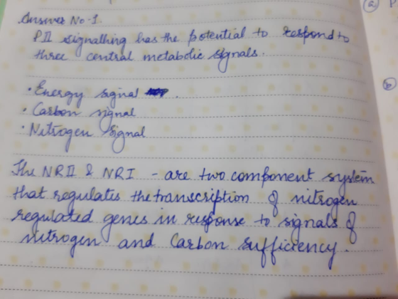 Ansive No 1. . el signalling has the potential to respond to three central metabolic Banals.... Energy Saginal #n . . Casben