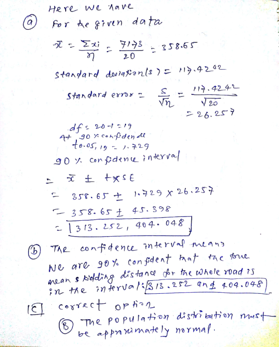 or de iven daa Standard errx - 4241 - 26.257 858. 65 )-? 29 X 26.257 -358. 65?48. 398 - 13 13. 252, 404. 04& Ne are 90% confident hot mLah