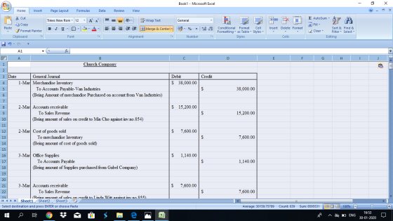 Book1 - Microsoft Excel - X Home Insert Page Layout Formulas Data Review View Cut Copy - - General 1 1 Wrap Text Merge & Cent