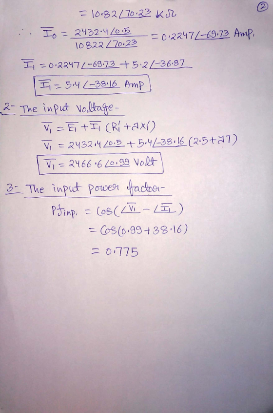 = 10.82/70.23 kr 2432.4 2015 -= 0.2247L-69.73 Amp, 10822_70623 I = 0.22471-69.73 +5.2-36-87 1 I = 54 (-38:16 Amp. ) 2- The in