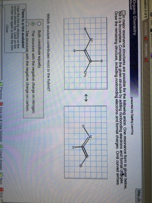 How major resonance structures are possible for th