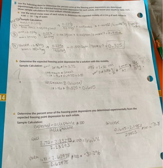 ed your results in Table 14.5 3 Use the following steps to determine the perce following steps to determine the percent of th