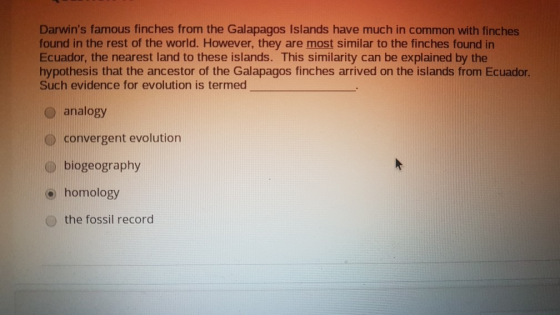 Darwins famous finches from the Galapagos Islands have much in common with finches found in the rest of the world. However,