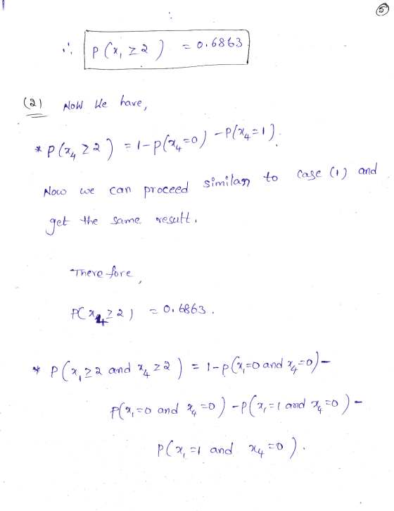 (PCajza) -0.6863) (2) Alow we have *P(2,22 ) = 1-p(7430) -P(1431): similar proceed to case (1) and Now we can get the same re