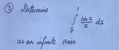 * Determine S sin x dx as an infinite slines