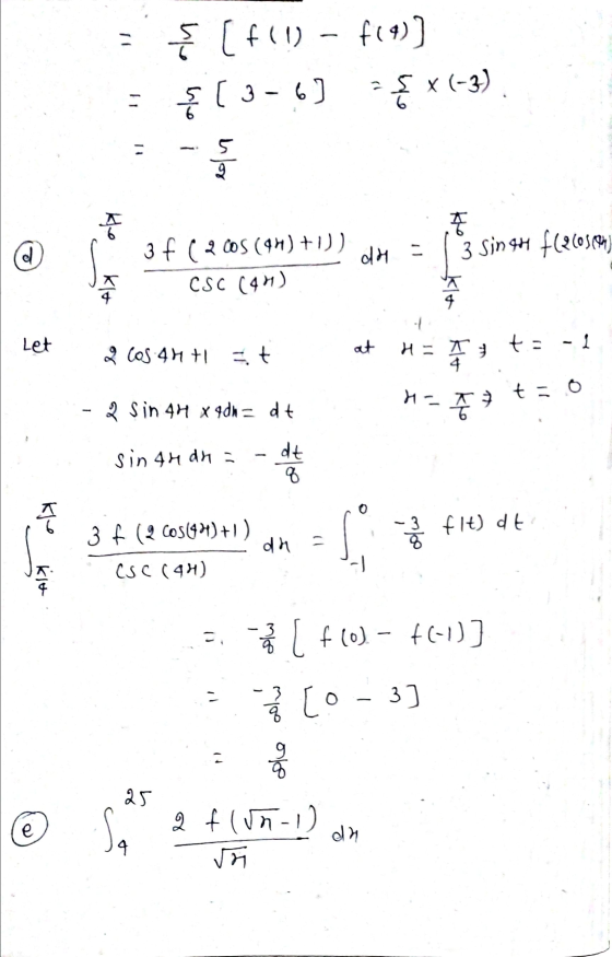 { [f!!- f(0)] El 3 - 6) = x(-3) - - + 5 1 6 3f (2005 (44) + 1)) CSC (41) dh = 3 Sin tu f(26o5.com kle 4 1 Let COS 44+1 st at