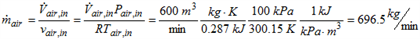air ar600 m3 kg.K 100 kPa mar air 0.287 _ 300.15Km7-696 5 min Ava arJa