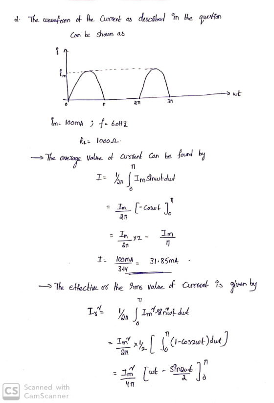 2. The unveform of the current as described in the question can be shown as ut enn 011 {m- looma ; f= 6042 Ru= 10002 → The av