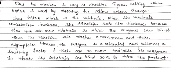 Thus, the reaction is easy to visualize Trypsin actinity when BAPNA is used by obsessing for yellow colour change. Thus, BARN