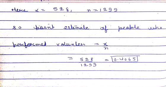 Herre 528, n = 1299 80 koint estimate of people people who borformed volunteer 2 s 28 1299 1o.uoosi